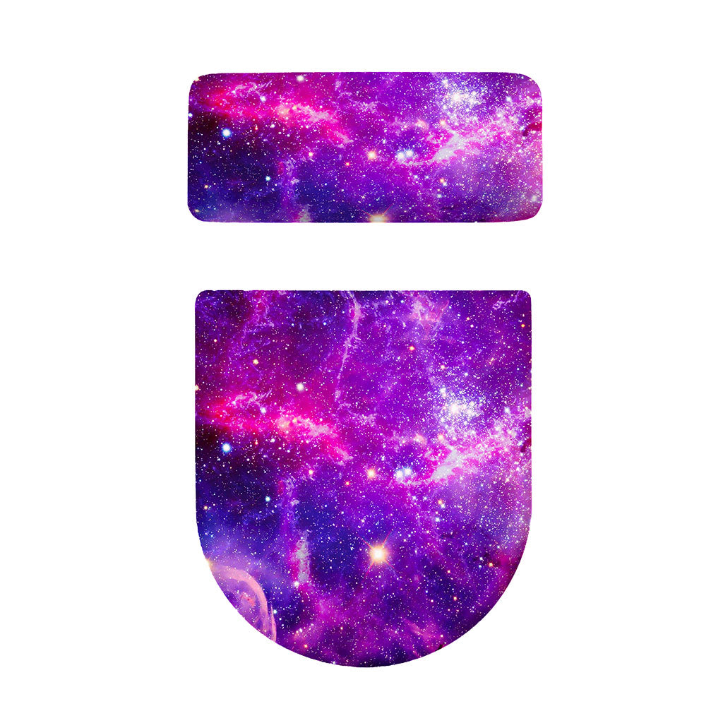 Purple Bursting Galaxy Space Print Toilet Lid And Tank Cover Set