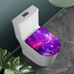 Purple Bursting Galaxy Space Print Toilet Lid Cover