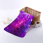 Purple Bursting Galaxy Space Print Towel
