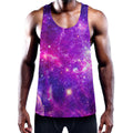 Purple Bursting Galaxy Space Print Men's Workout Tank Top