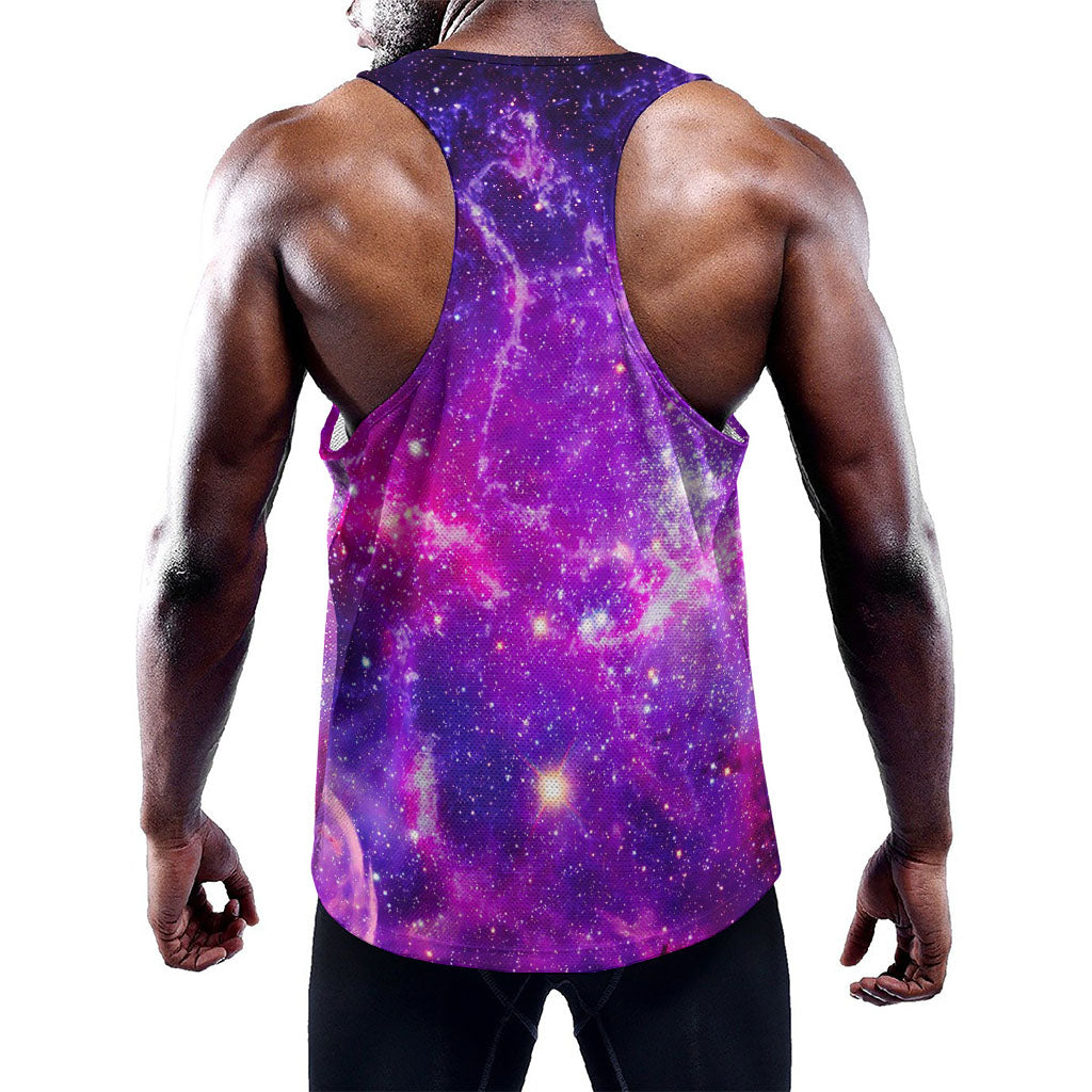 Purple Bursting Galaxy Space Print Training Tank Top