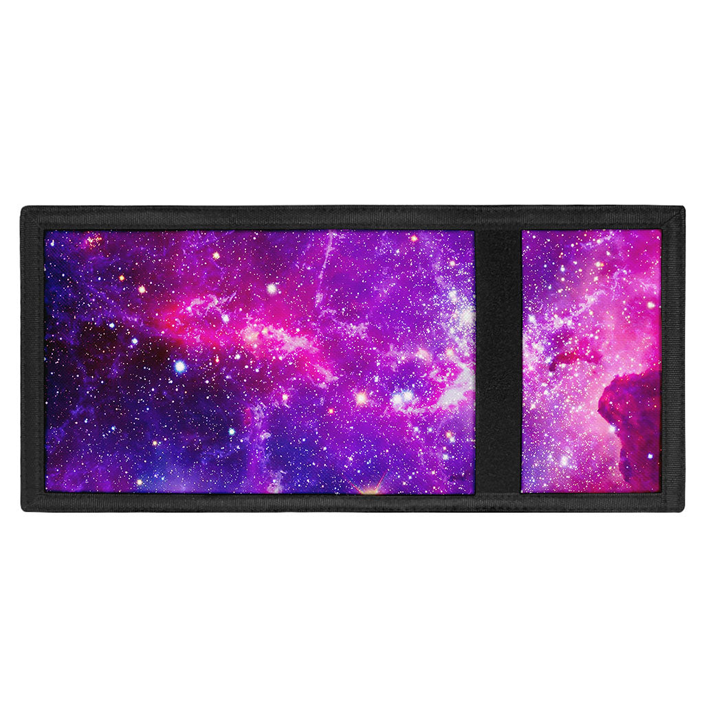 Purple Bursting Galaxy Space Print Trifold Wallet