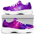 Purple Bursting Galaxy Space Print White Chunky Shoes