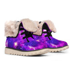 Purple Bursting Galaxy Space Print Winter Boots