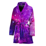 Purple Bursting Galaxy Space Print Women's Bathrobe