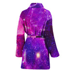 Purple Bursting Galaxy Space Print Women's Bathrobe