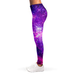 Purple Bursting Galaxy Space Print Women's Leggings