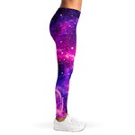 Purple Bursting Galaxy Space Print Women's Leggings