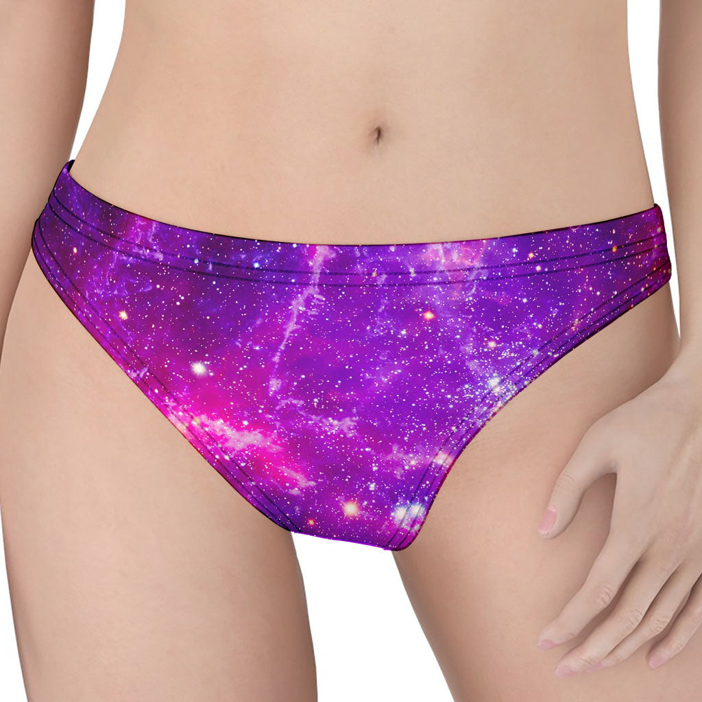 Purple Bursting Galaxy Space Print Women's Thong