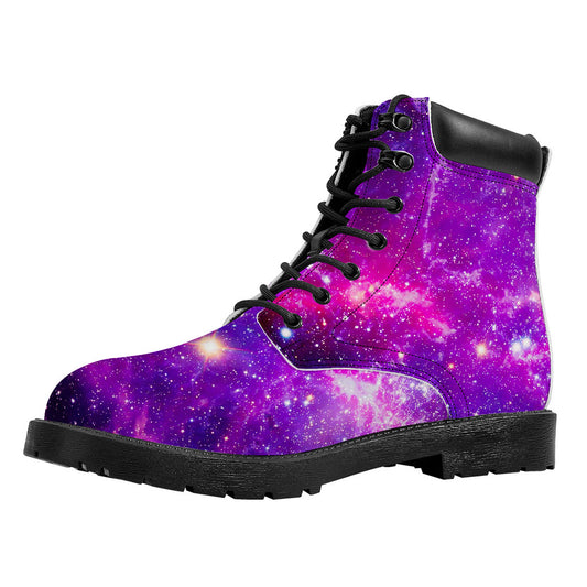 Purple Bursting Galaxy Space Print Work Boots
