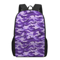 Purple Camouflage Print 17 Inch Backpack