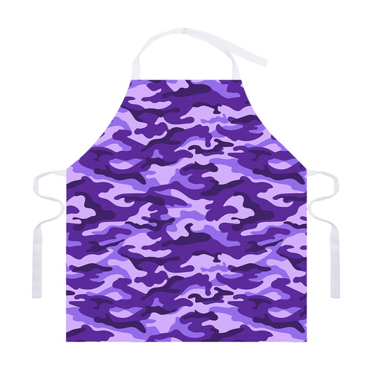 Purple Camouflage Print Adjustable Apron