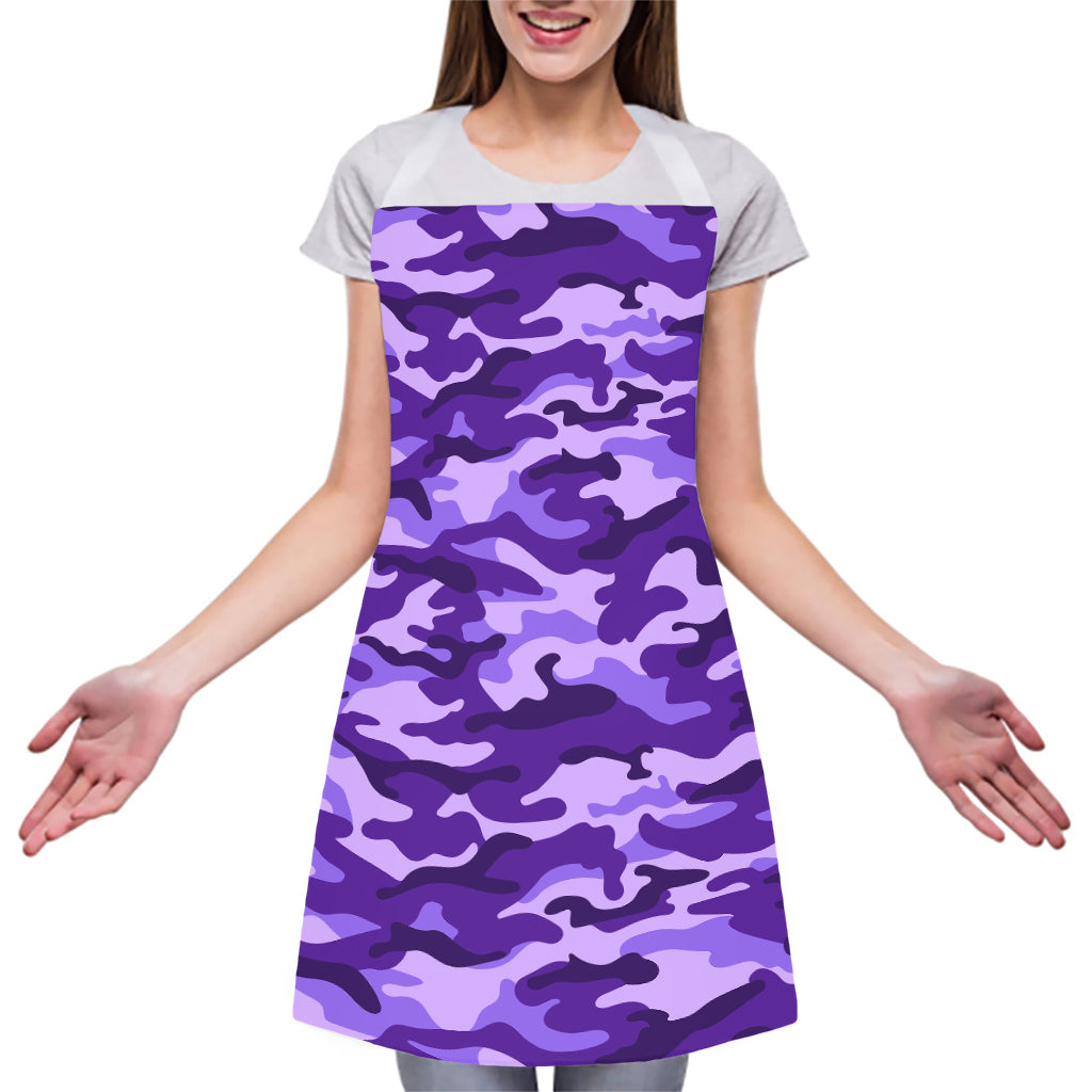 Purple Camouflage Print Adjustable Apron