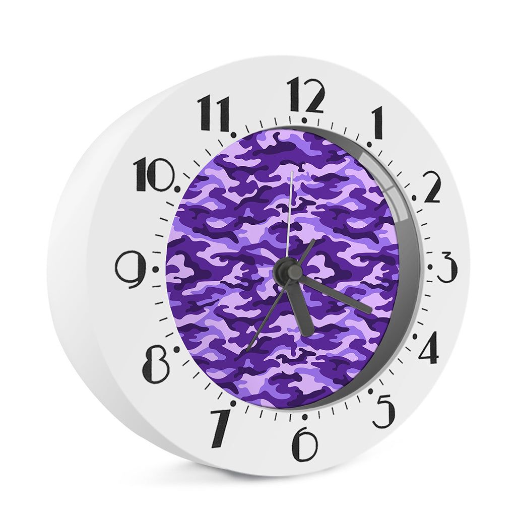 Purple Camouflage Print Alarm Clock