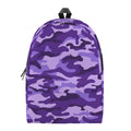 Purple Camouflage Print School Backpack