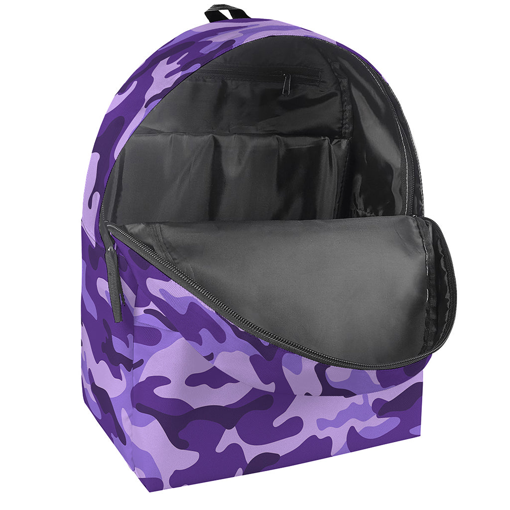 Purple Camouflage Print Backpack