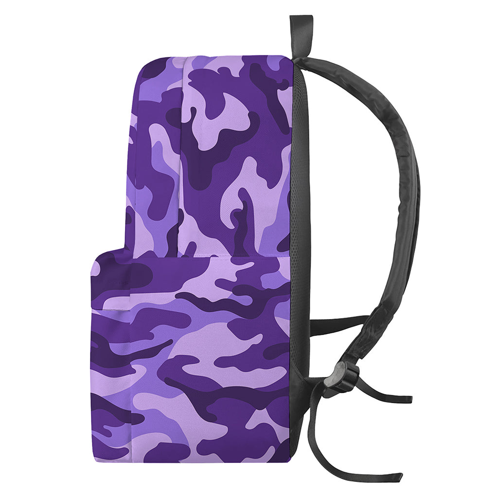 Purple Camouflage Print Backpack