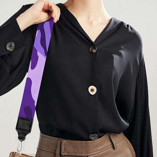 Purple Camouflage Print Bag Strap