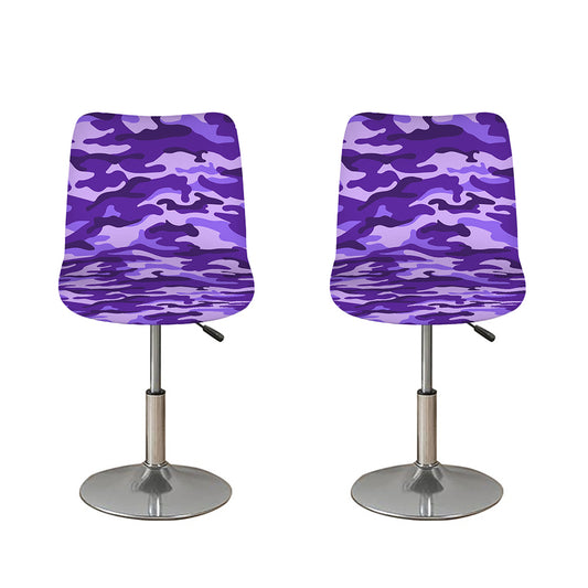 Purple Camouflage Print Bar Stool Covers