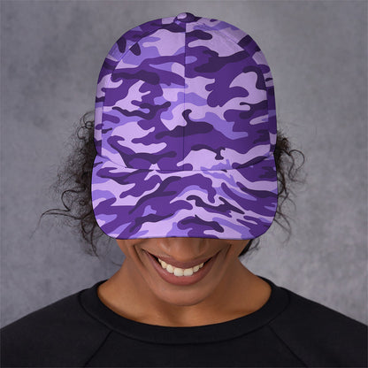 Purple Camouflage Print Baseball Cap