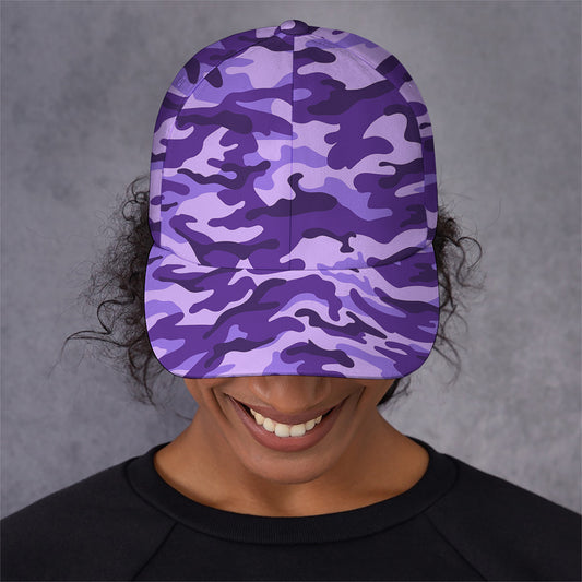 Purple Camouflage Print Baseball Cap