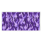 Purple Camouflage Print Beach Towel