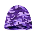 Purple Camouflage Print Beanie