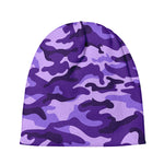 Purple Camouflage Print Beanie