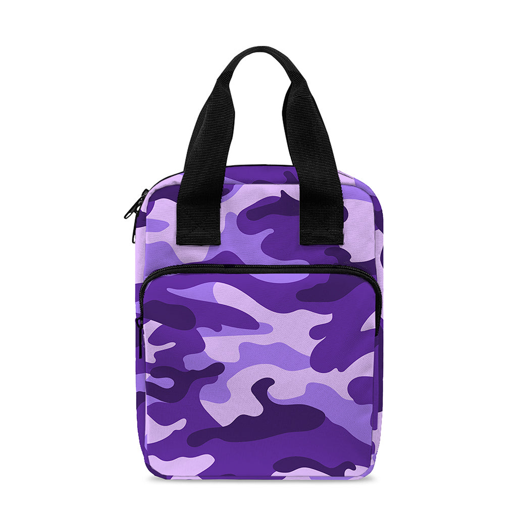 Purple Camouflage Print Bible Tote Bag