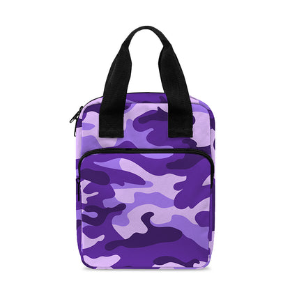 Purple Camouflage Print Bible Tote Bag