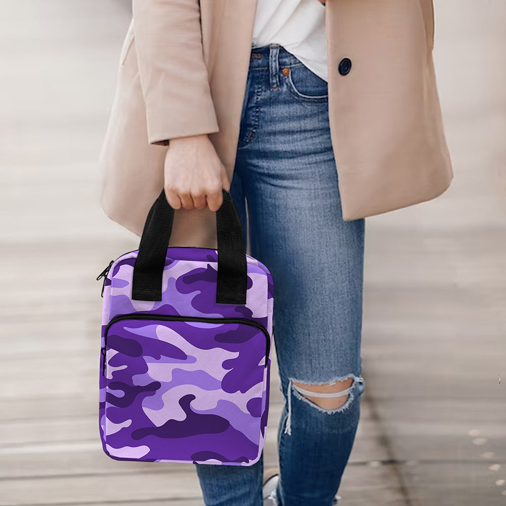 Purple Camouflage Print Bible Tote Bag