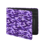 Purple Camouflage Print Bifold Wallet