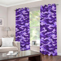 Purple Camouflage Print Dimout Grommet Curtains