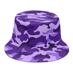 Purple Camouflage Print Bucket Hat