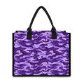 Purple Camouflage Print Canvas Tote Bag