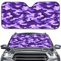 Purple Camouflage Print Car Windshield Sun Shade
