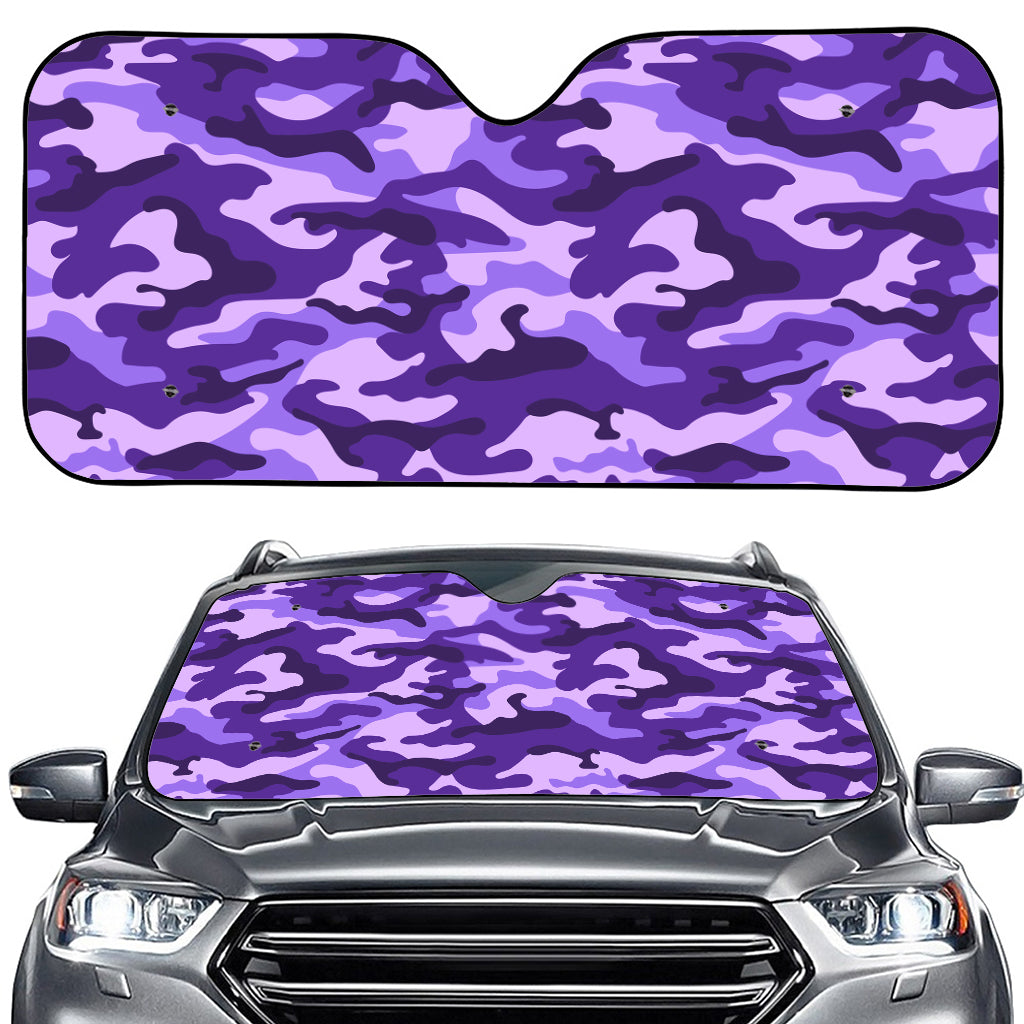 Purple Camouflage Print Car Windshield Sun Shade
