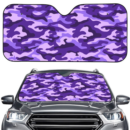 Purple Camouflage Print Car Windshield Sun Shade