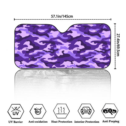 Purple Camouflage Print Car Windshield Sun Shade