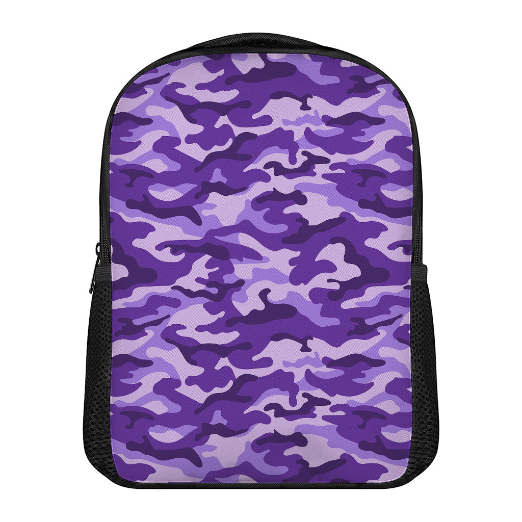 Purple Camouflage Print Casual Backpack