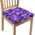 Purple Camouflage Print Chair Cushion Cover