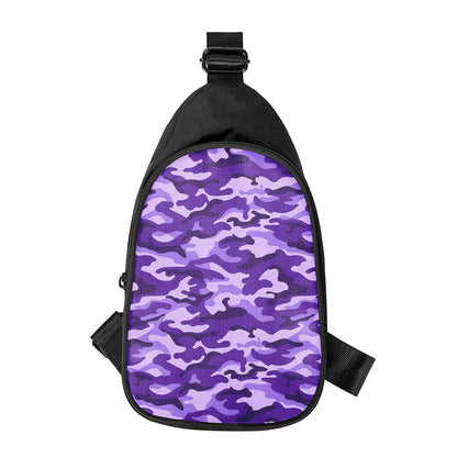 Purple Camouflage Print Chest Bag