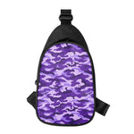 Purple Camouflage Print Chest Bag