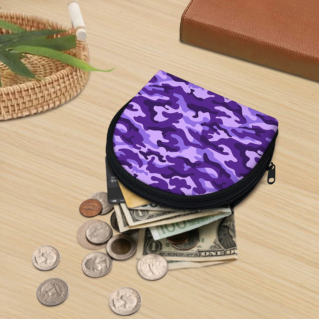Purple Camouflage Print Coin Purse