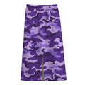 Purple Camouflage Print Cotton Front Slit Maxi Skirt