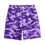 Purple Camouflage Print Cotton Shorts