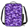 Purple Camouflage Print Crossbody Lunch Bag