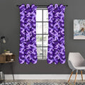 Purple Camouflage Print Grommet Curtain Panels