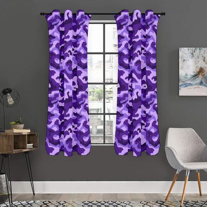 Purple Camouflage Print Curtain