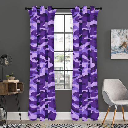 Purple Camouflage Print Curtain
